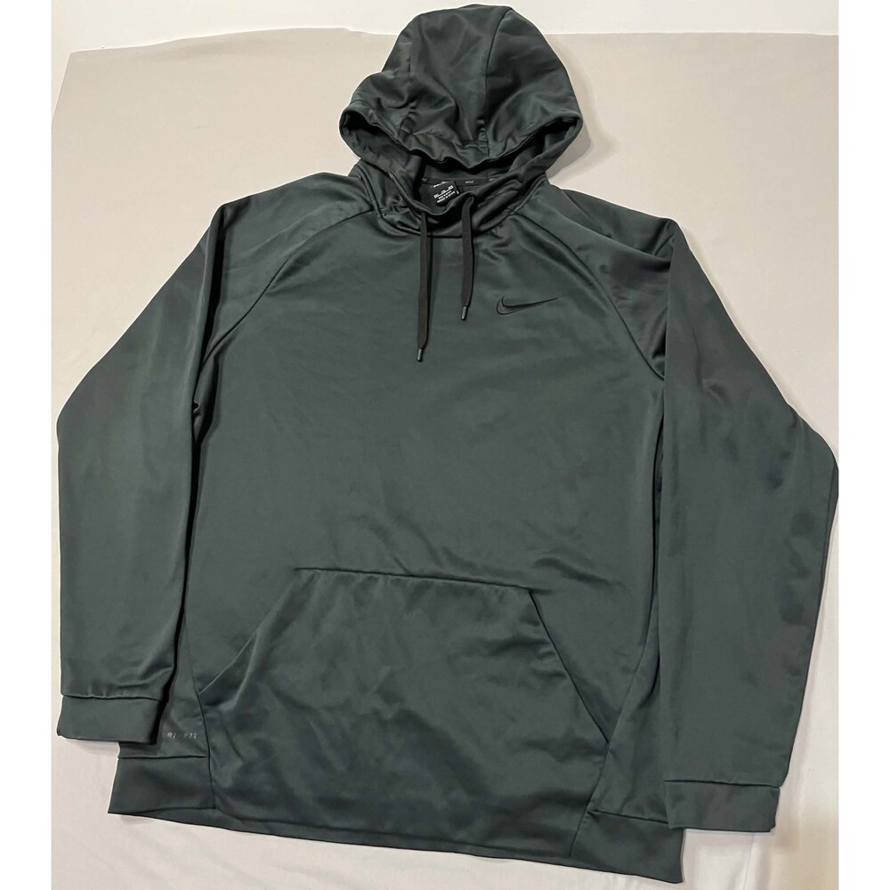 Nike Therma-FIT Men’s Training Hoodie Dark Green Grey Size XXLT